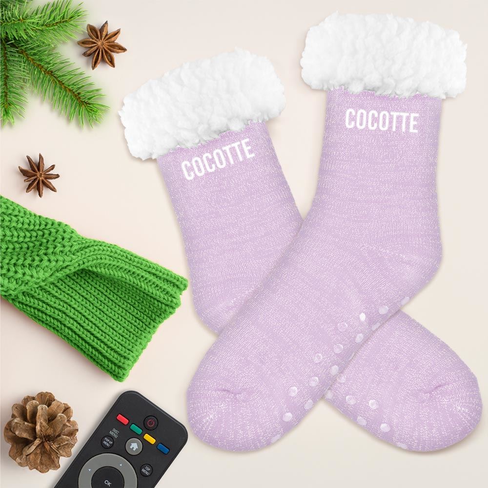 Chaussettes moumoutes a paillettes cocotte
