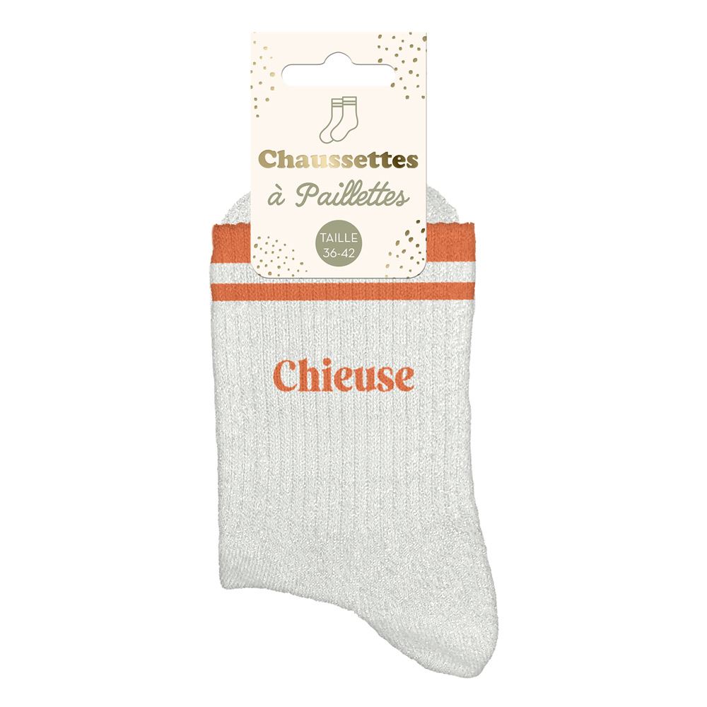 Chaussettes paillettes a bandes chieuse