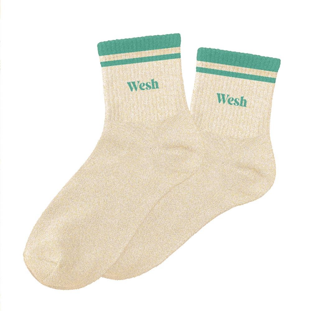 Chaussettes paillettes a bandes wesh