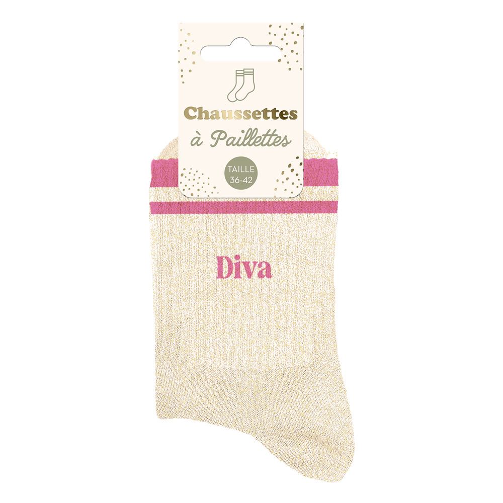 Chaussettes paillettes a bandes diva