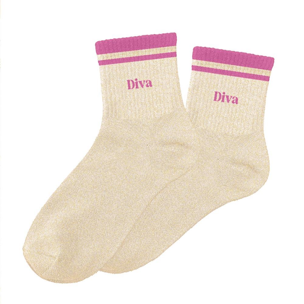 Chaussettes paillettes a bandes diva