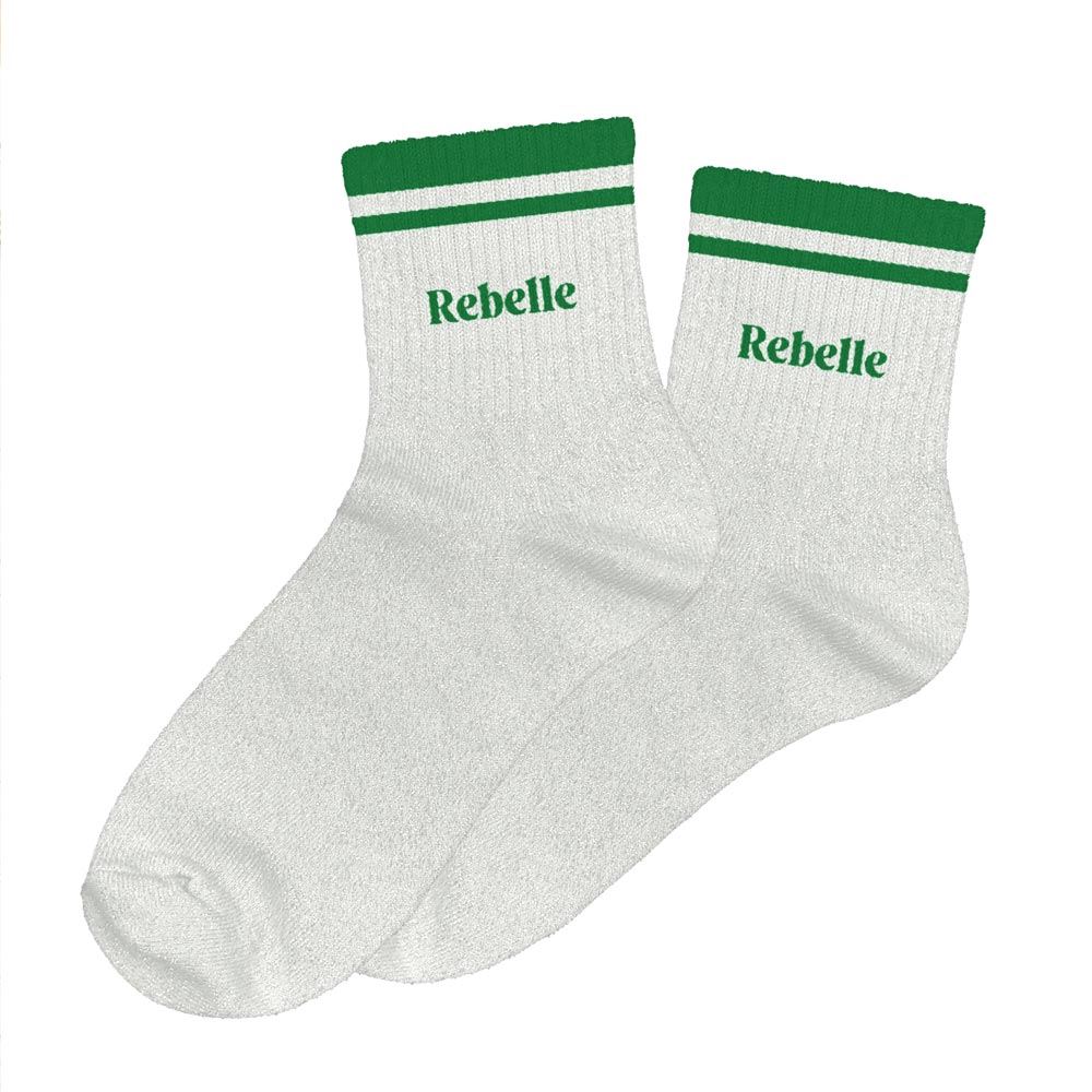 Chaussettes paillettes a bandes rebelle
