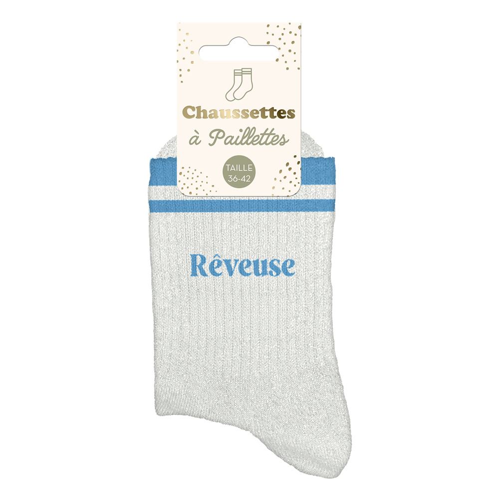 Chaussettes paillettes a bandes reveuse