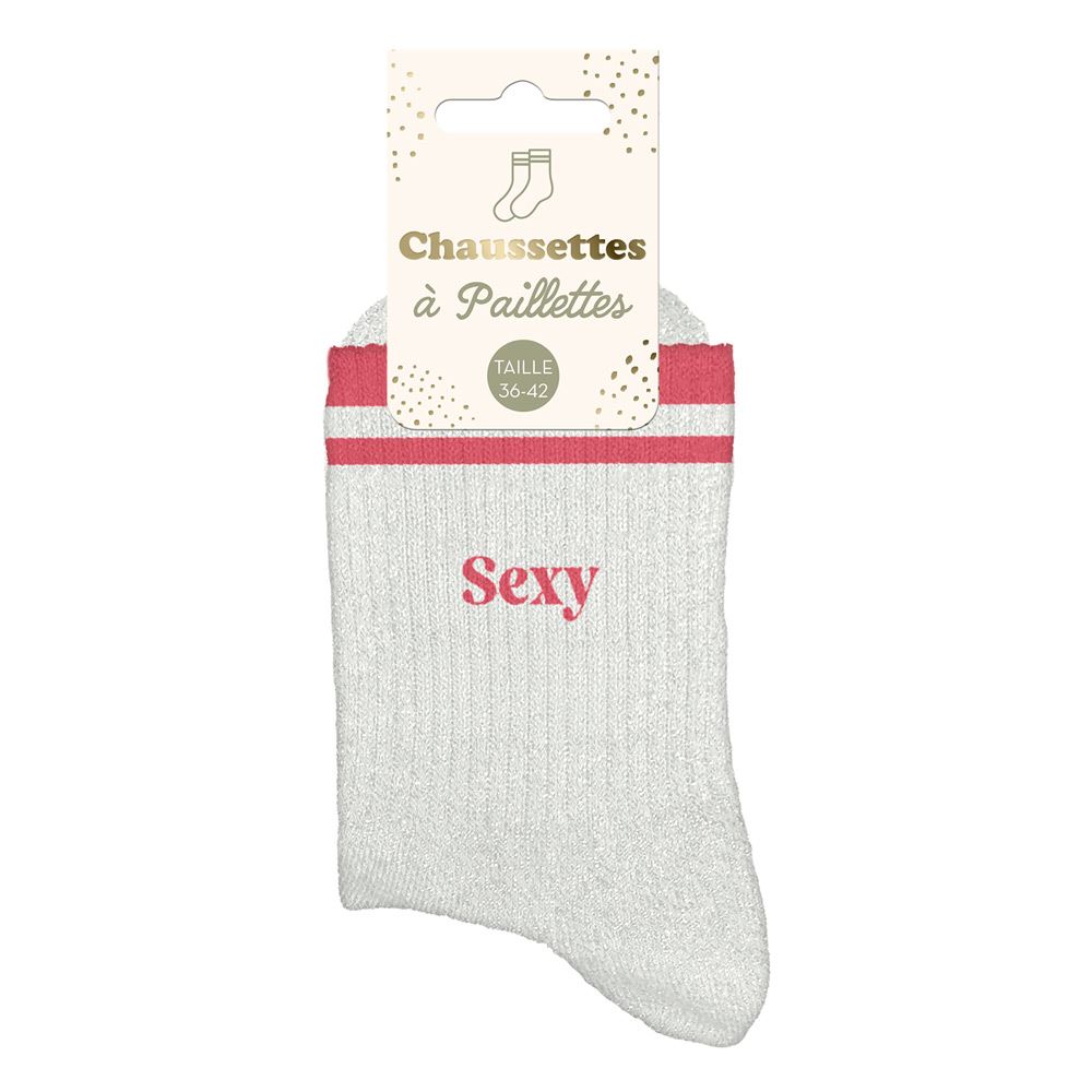 Chaussettes paillettes a bandes sexy