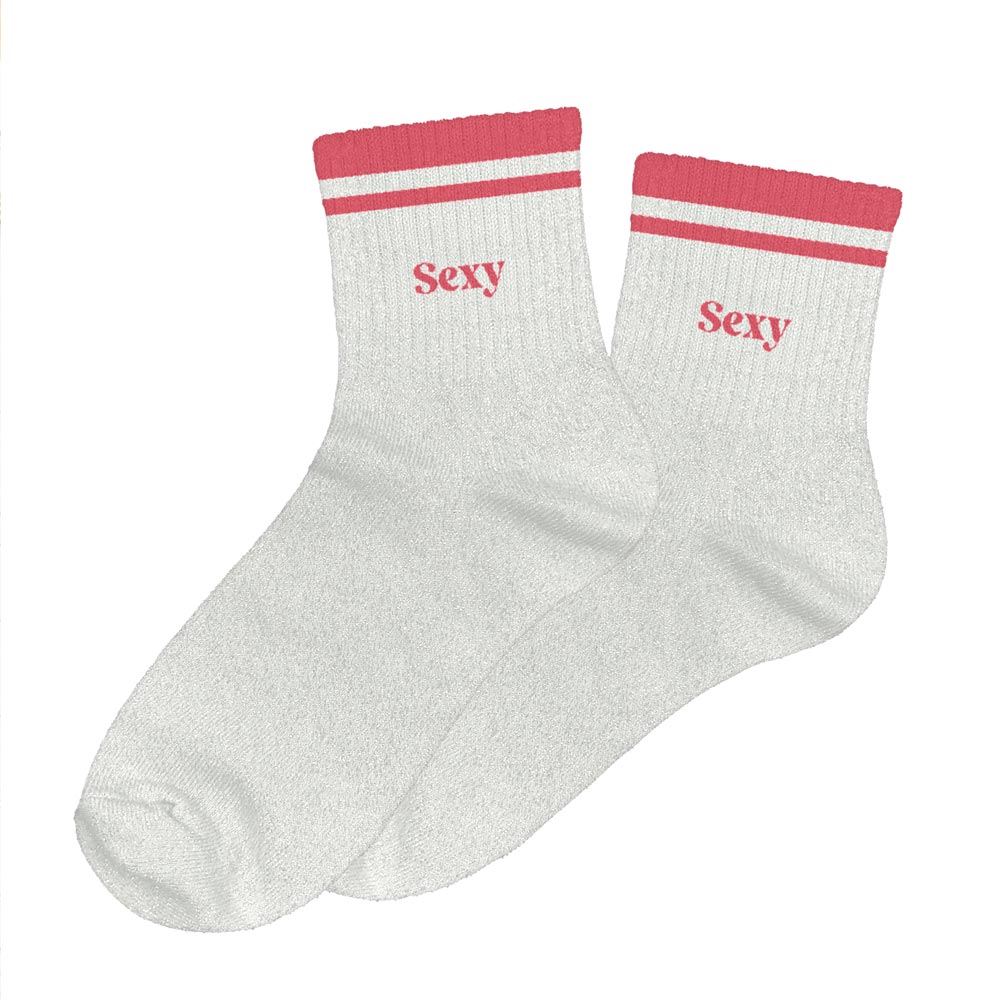 Chaussettes paillettes a bandes sexy