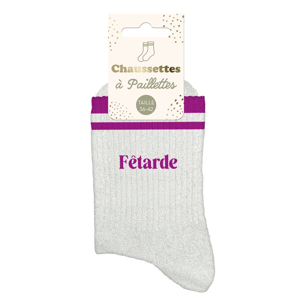 Chaussettes paillettes a bandes fetarde
