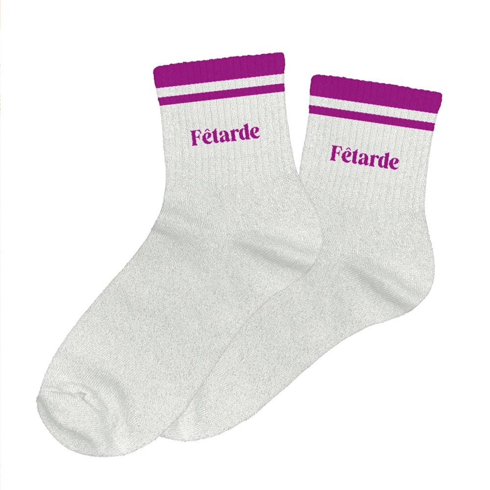 Chaussettes paillettes a bandes fetarde