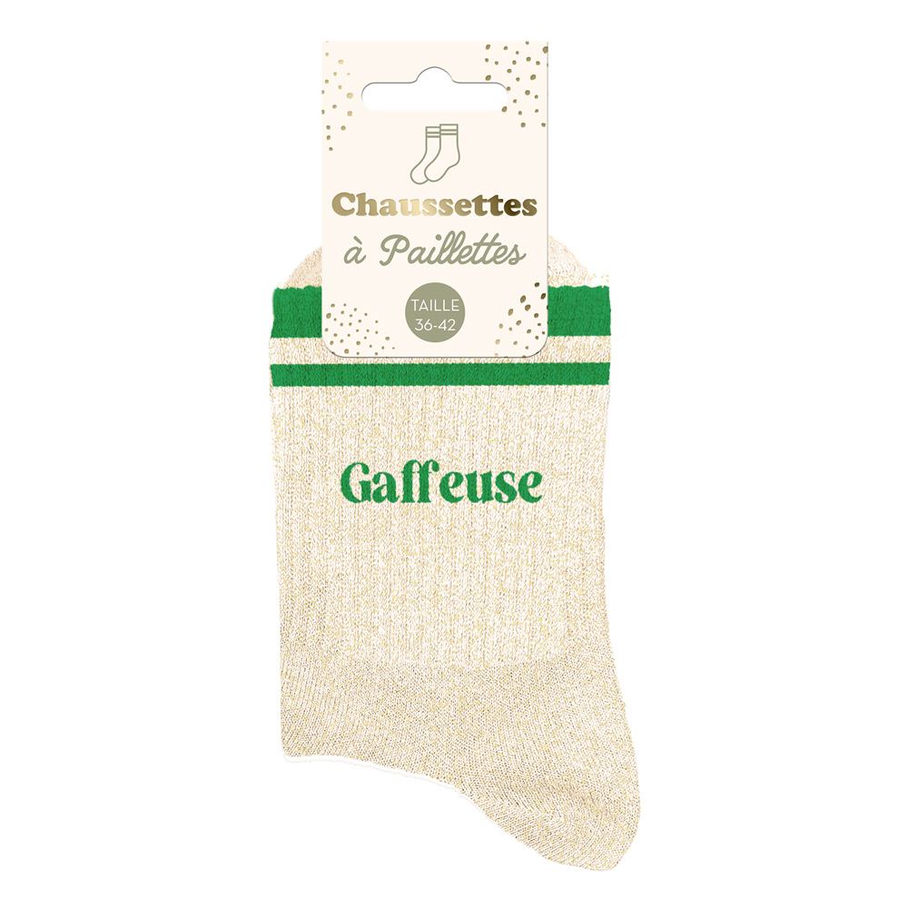 Chaussettes paillettes a bandes gaffeuse