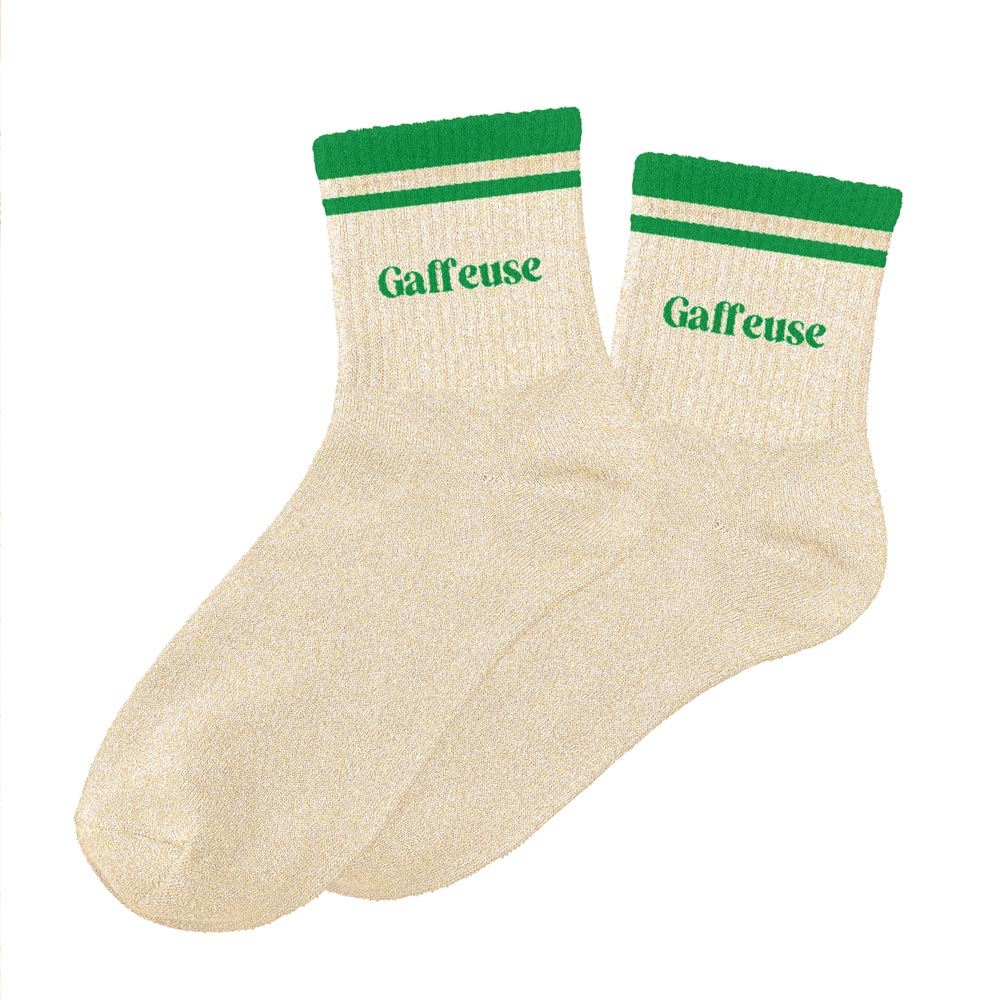 Chaussettes paillettes a bandes gaffeuse
