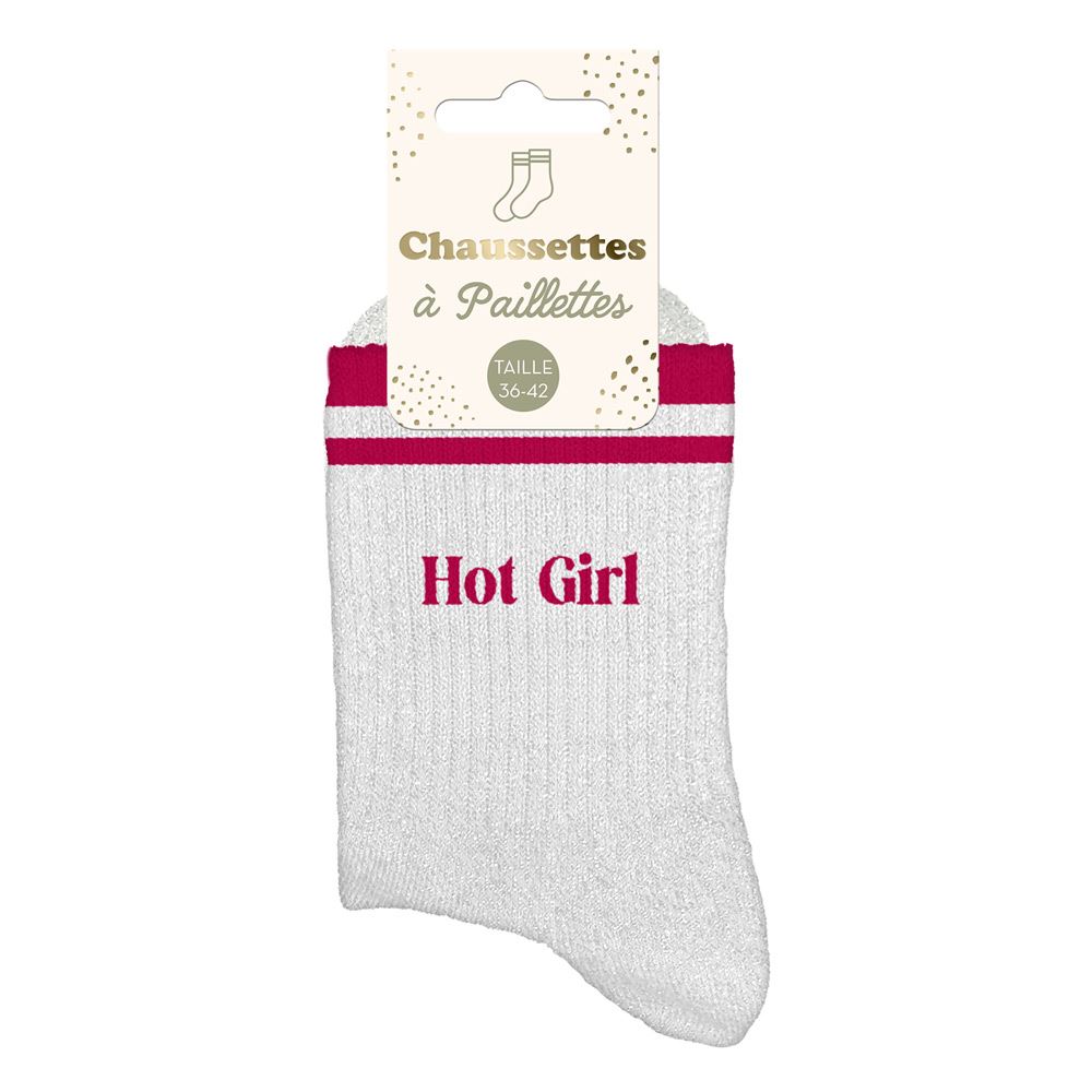 Chaussettes paillettes a bandes hot girl
