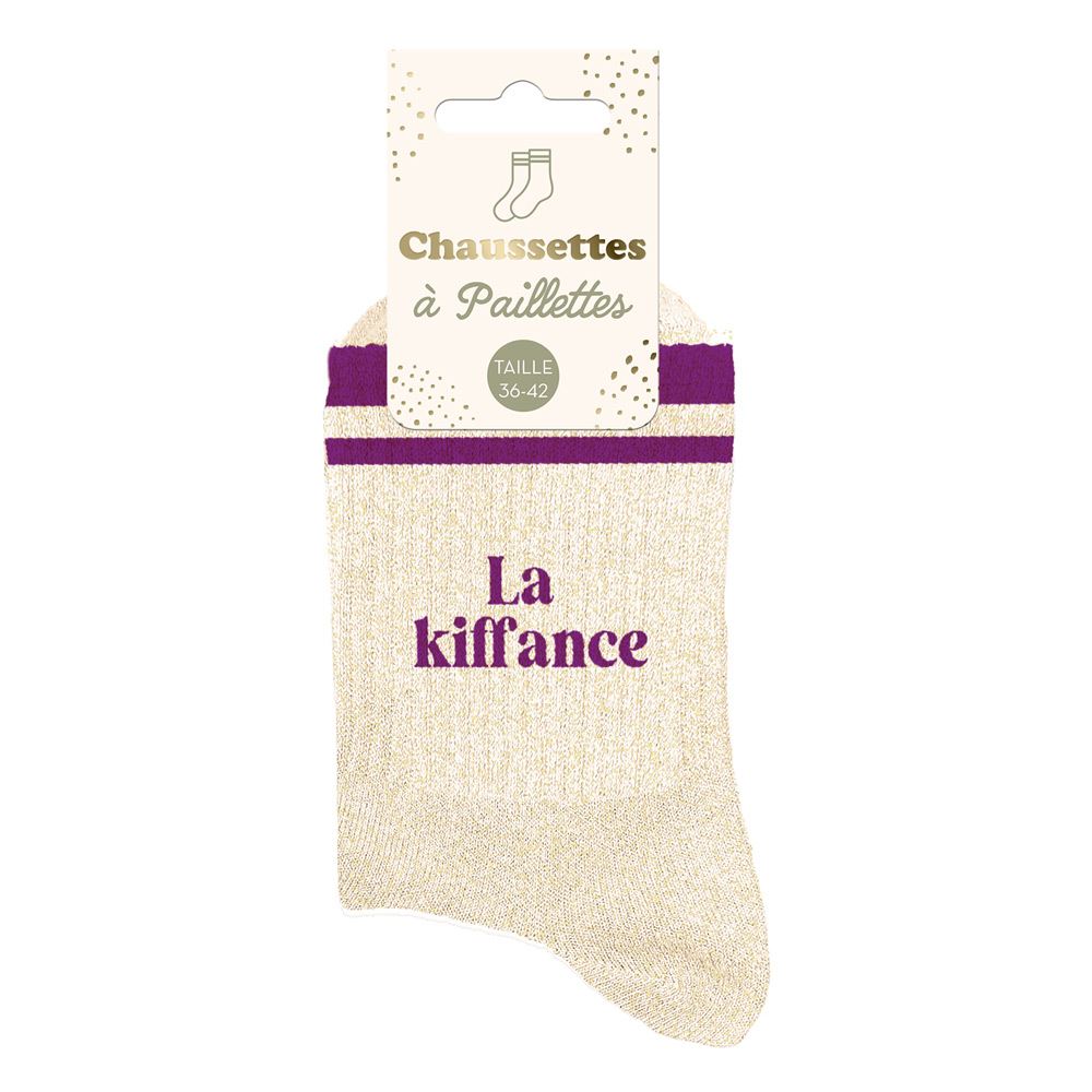 Chaussettes paillettes a bandes la kiffance