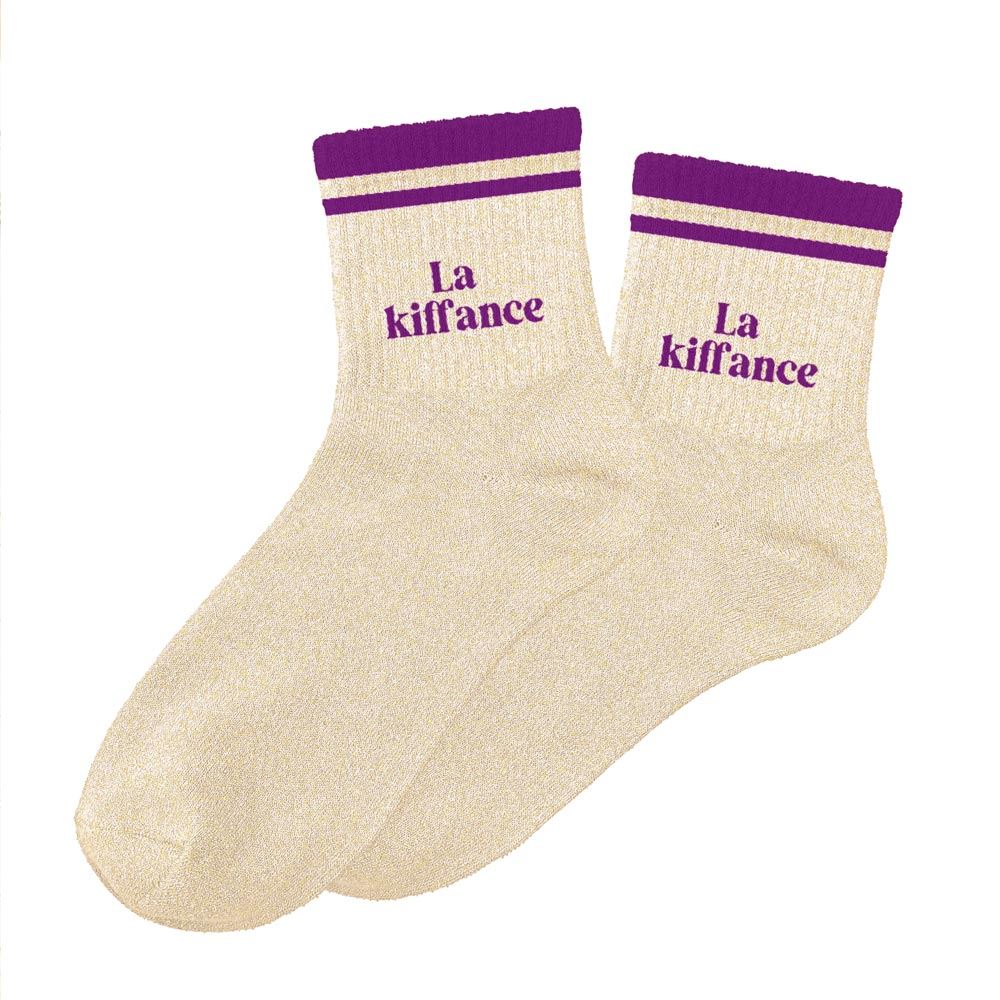 Chaussettes paillettes a bandes la kiffance