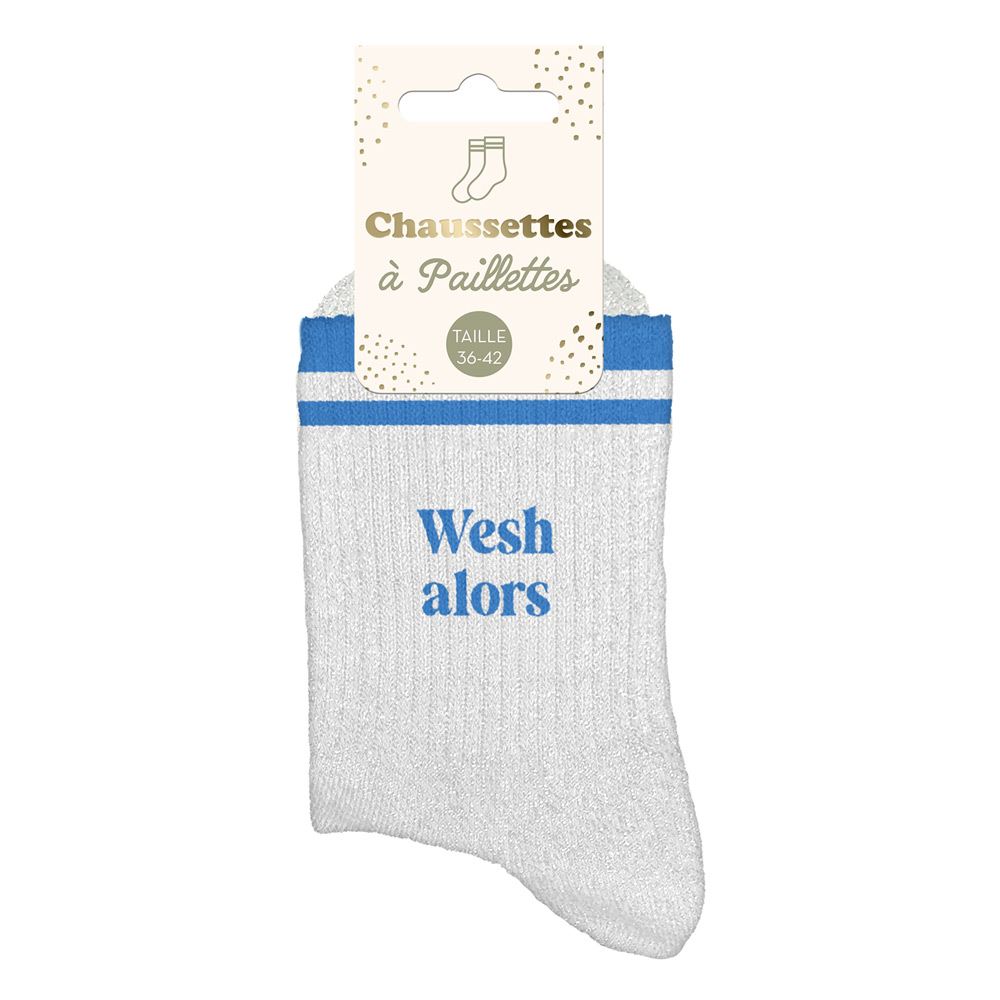 Chaussettes paillettes a bandes wesh alors