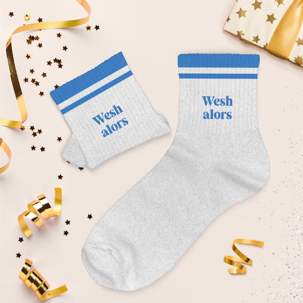 Chaussettes paillettes a bandes wesh alors