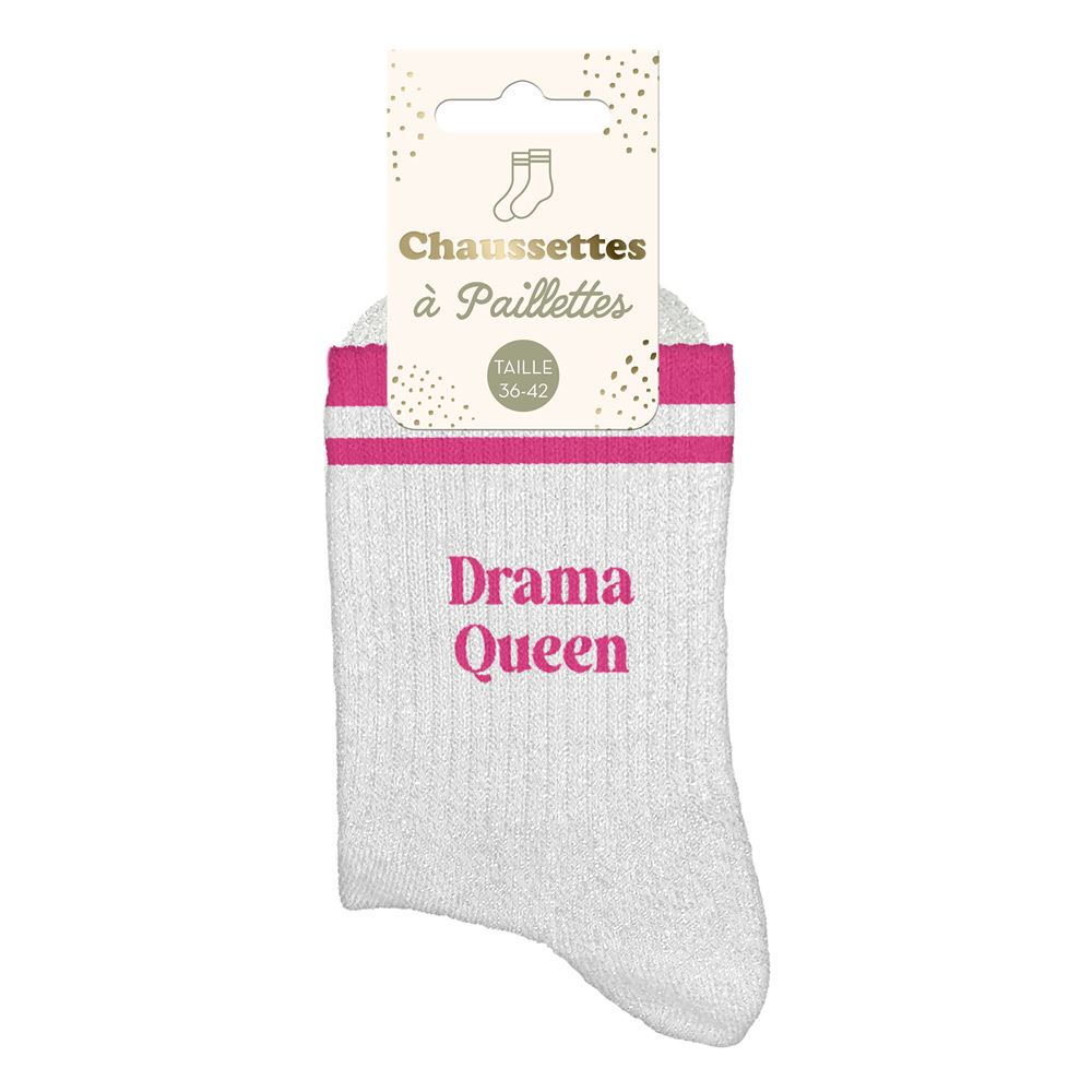 Chaussettes paillettes a bandes drama queen