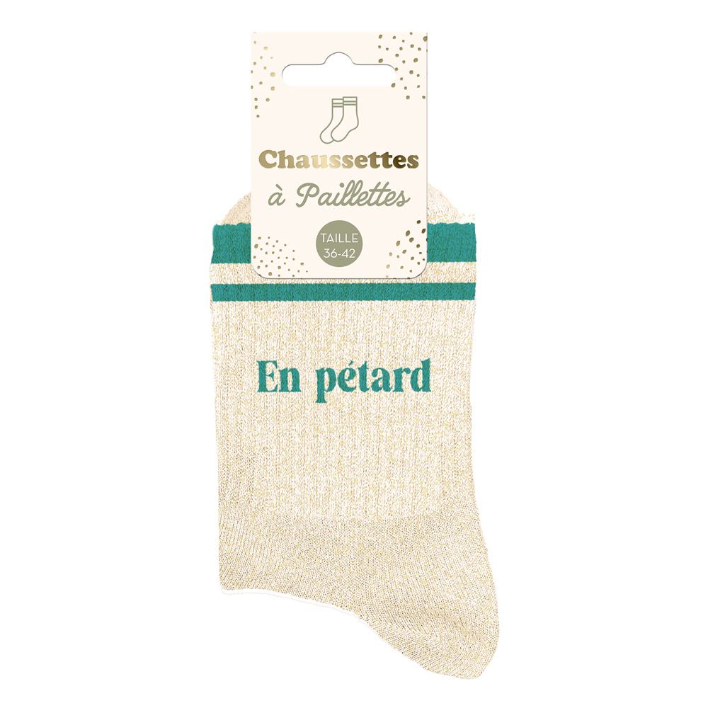Chaussettes paillettes a bandes en petard