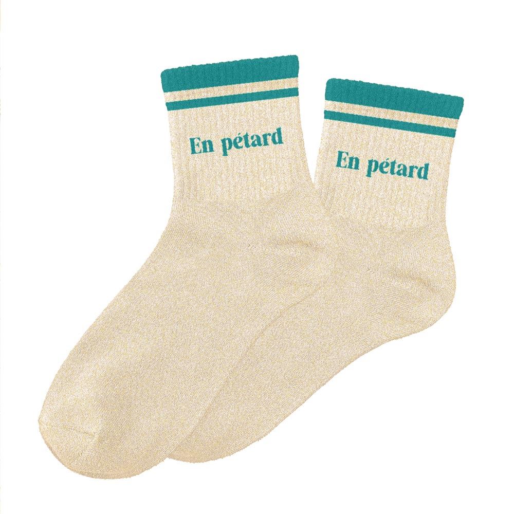 Chaussettes paillettes a bandes en petard