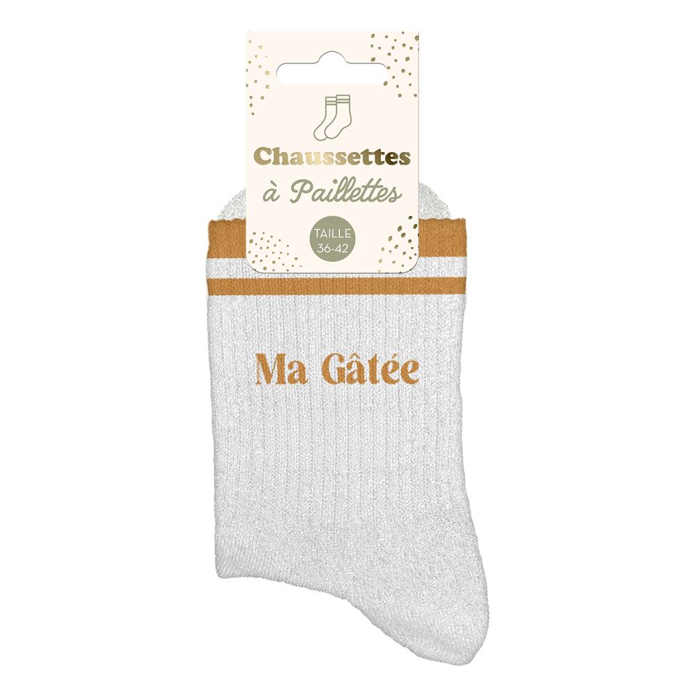 Chaussettes paillettes a bandes ma gatee