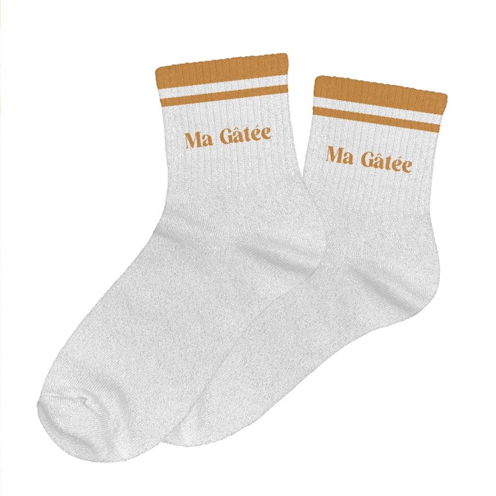 Chaussettes paillettes a bandes ma gatee