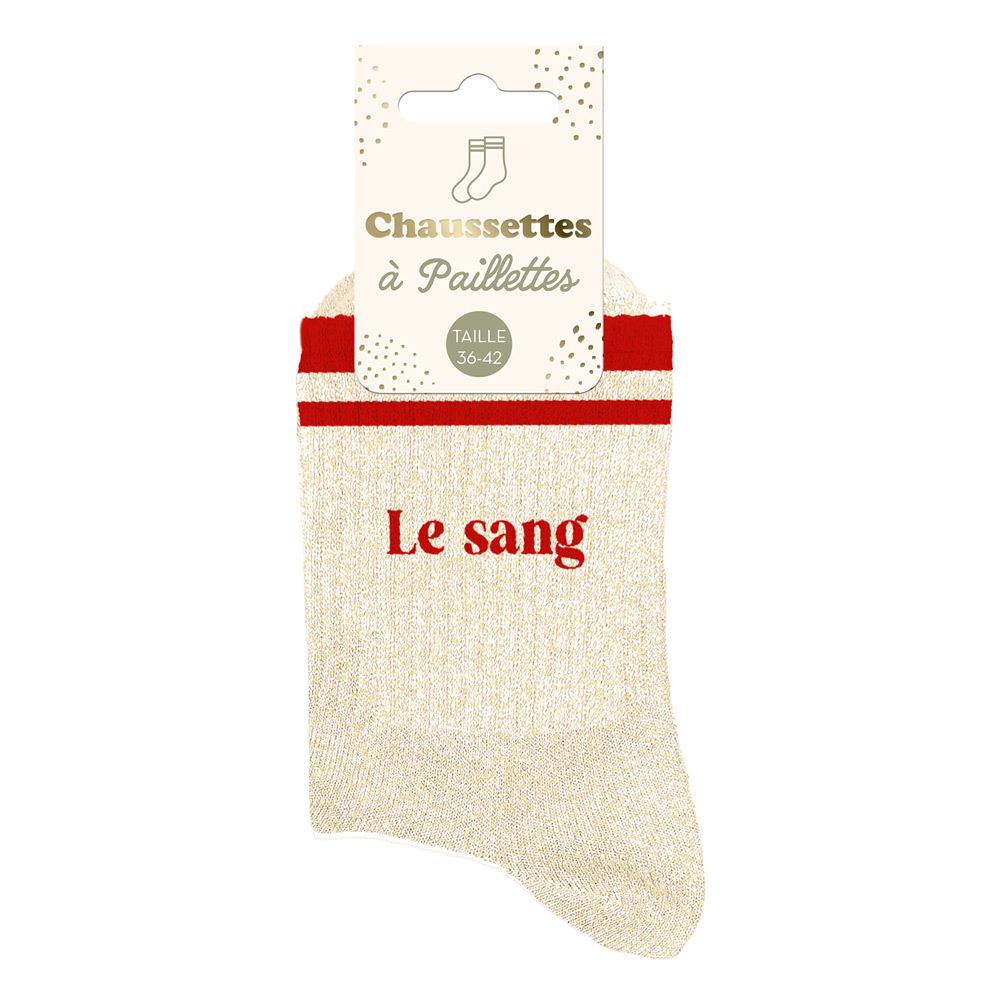 Chaussettes paillettes a bandes le sang