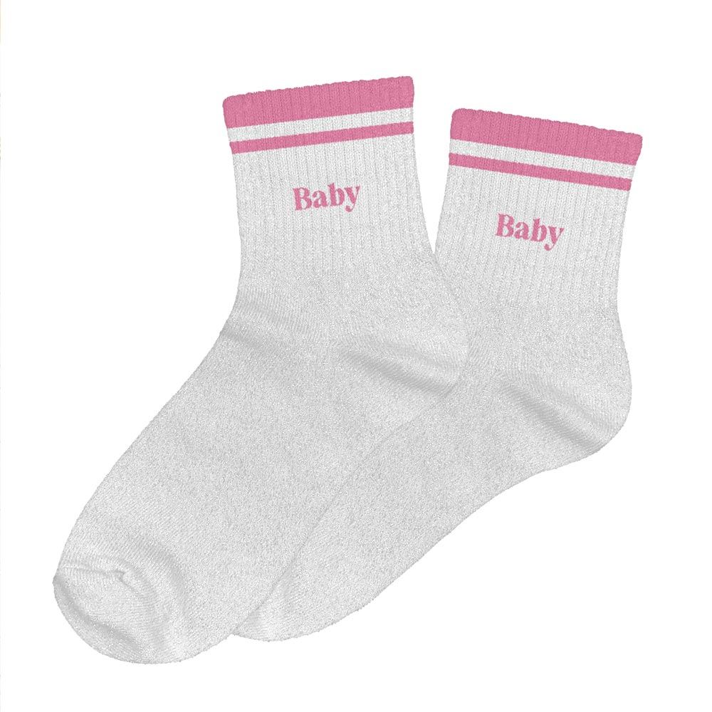 Chaussettes paillettes a bandes baby