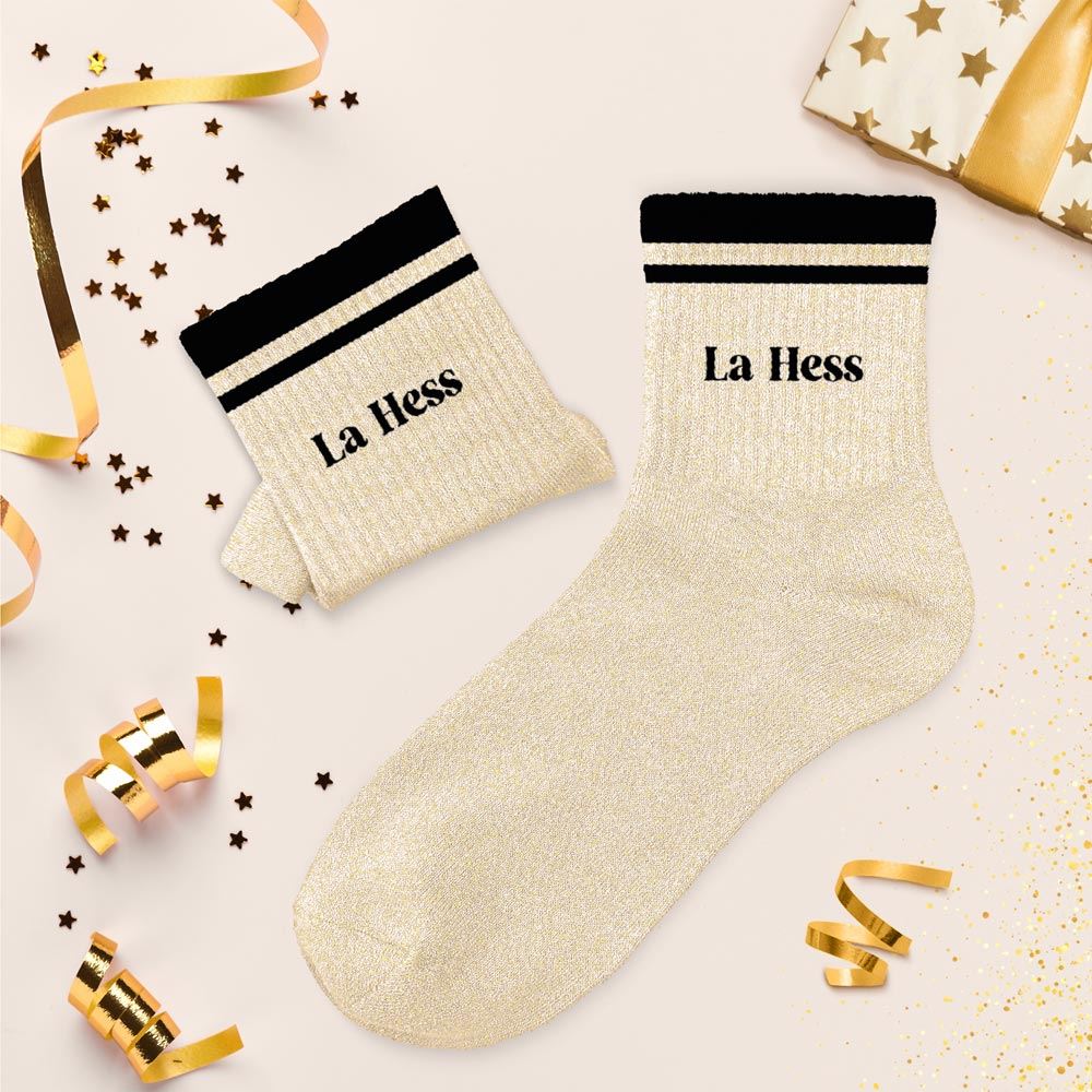 Chaussettes paillettes a bandes la hess