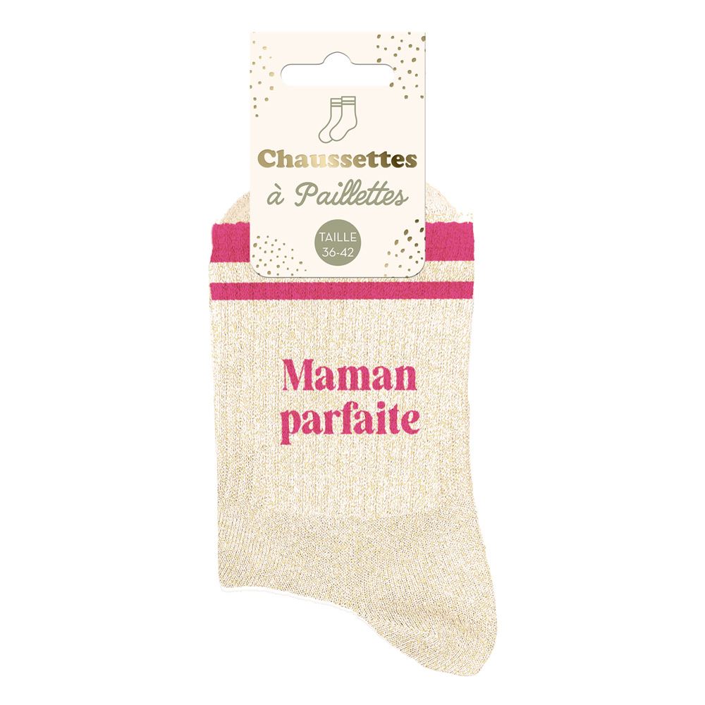Chaussettes paillettes a bandes maman parfaite