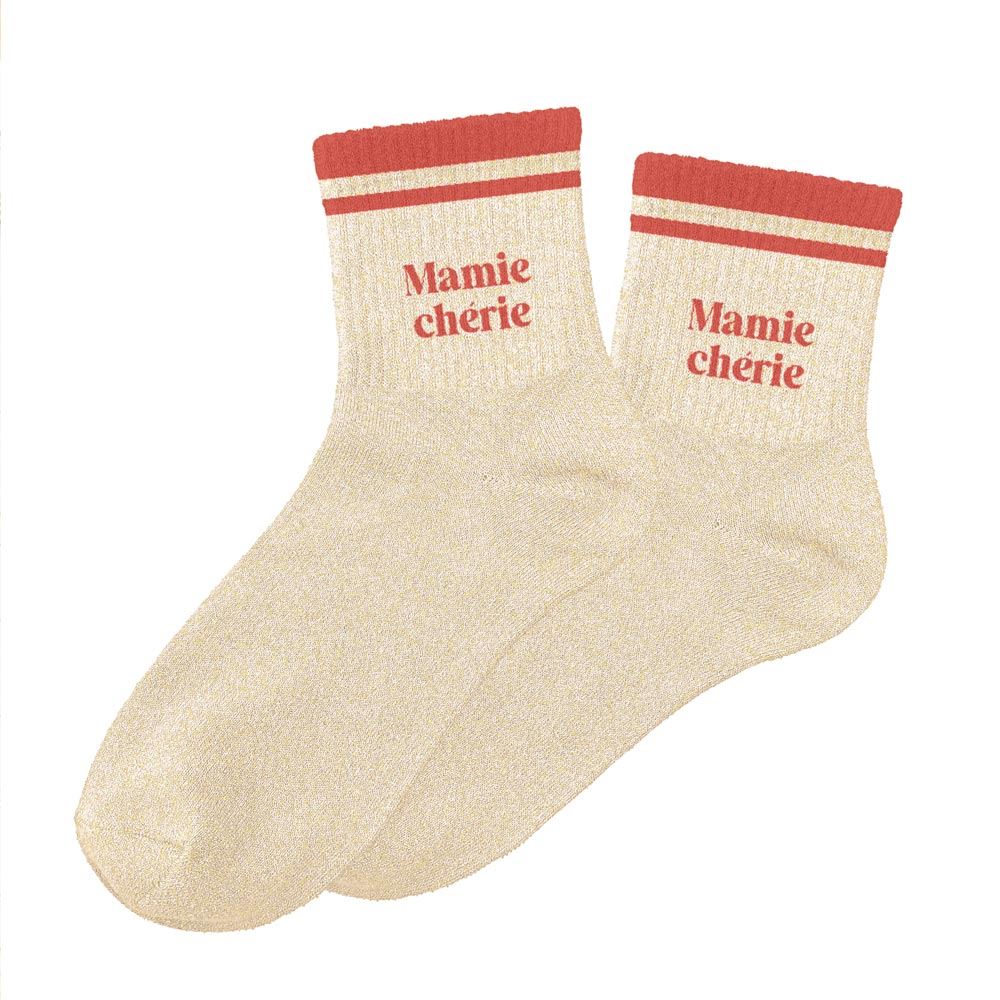 Chaussettes paillettes a bandes mamie cherie