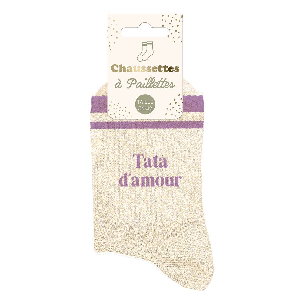 Chaussettes paillettes a bandes tata d amour