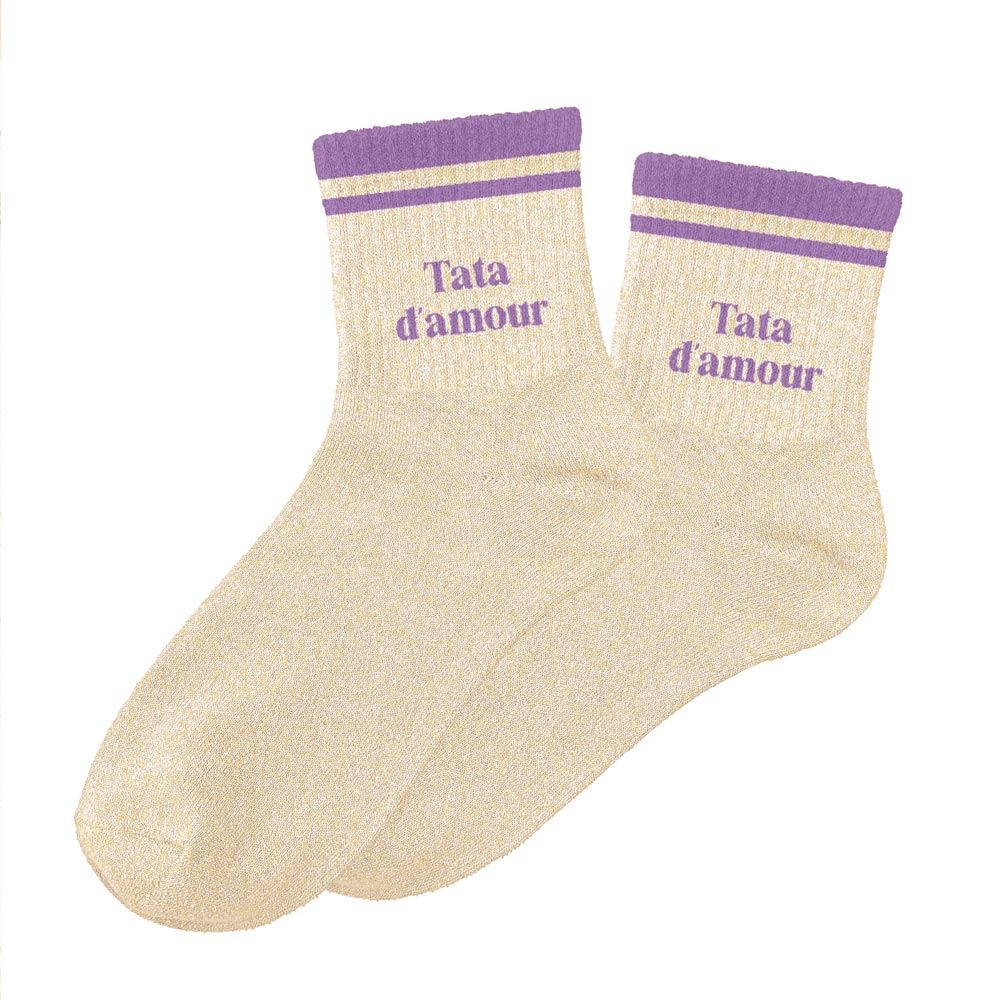 Chaussettes paillettes a bandes tata d amour