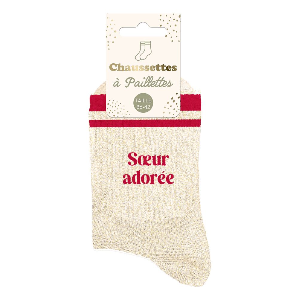 Chaussettes paillettes a bandes sŒur adoree