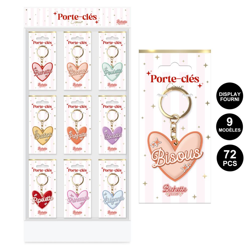 Display porte-cles silicones 9mods /72pcs