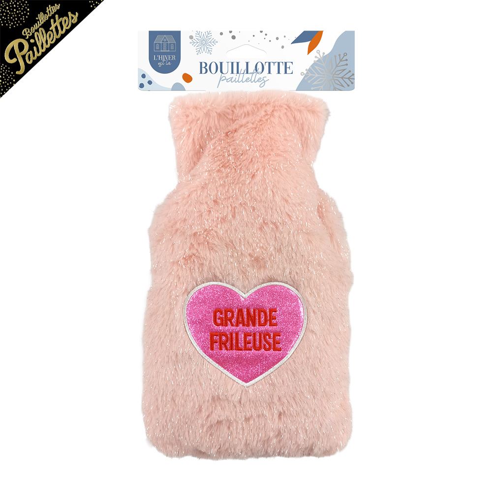 Bouillotte patch paillettes grande frileuse