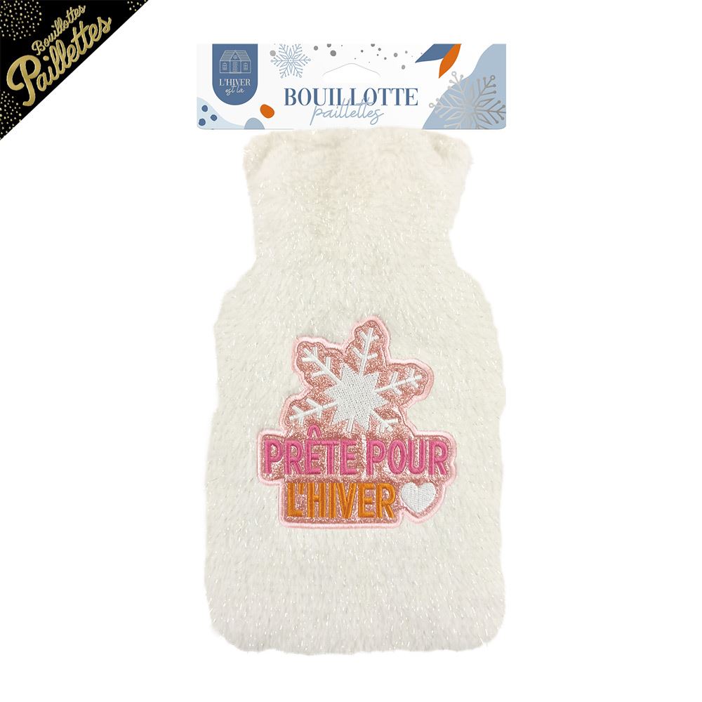 Bouillotte patch paillettes prete pour l hiver