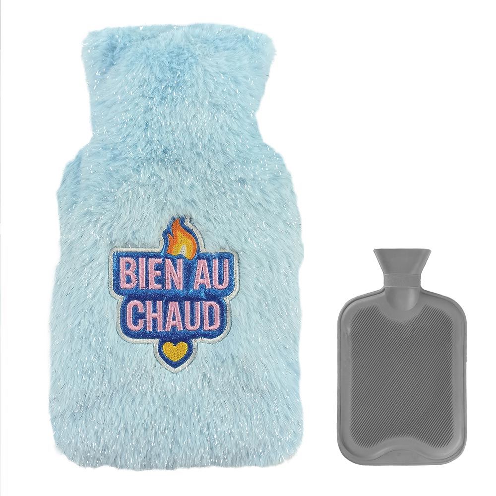 Bouillotte patch paillettes bien au chaud
