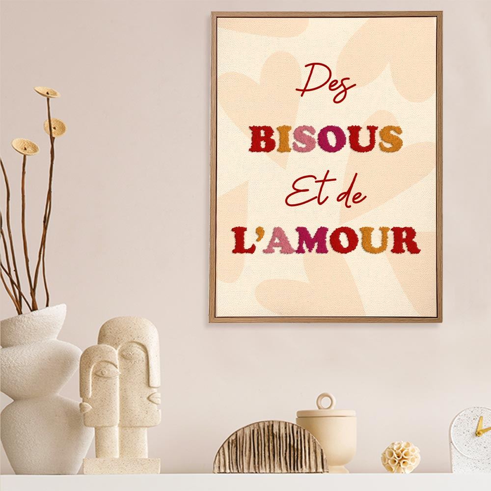 Toile tuftee des bisous et de l amour