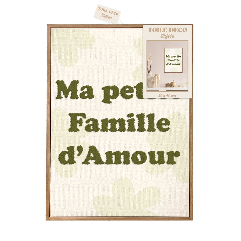 Toile tuftee ma petite famille d amour