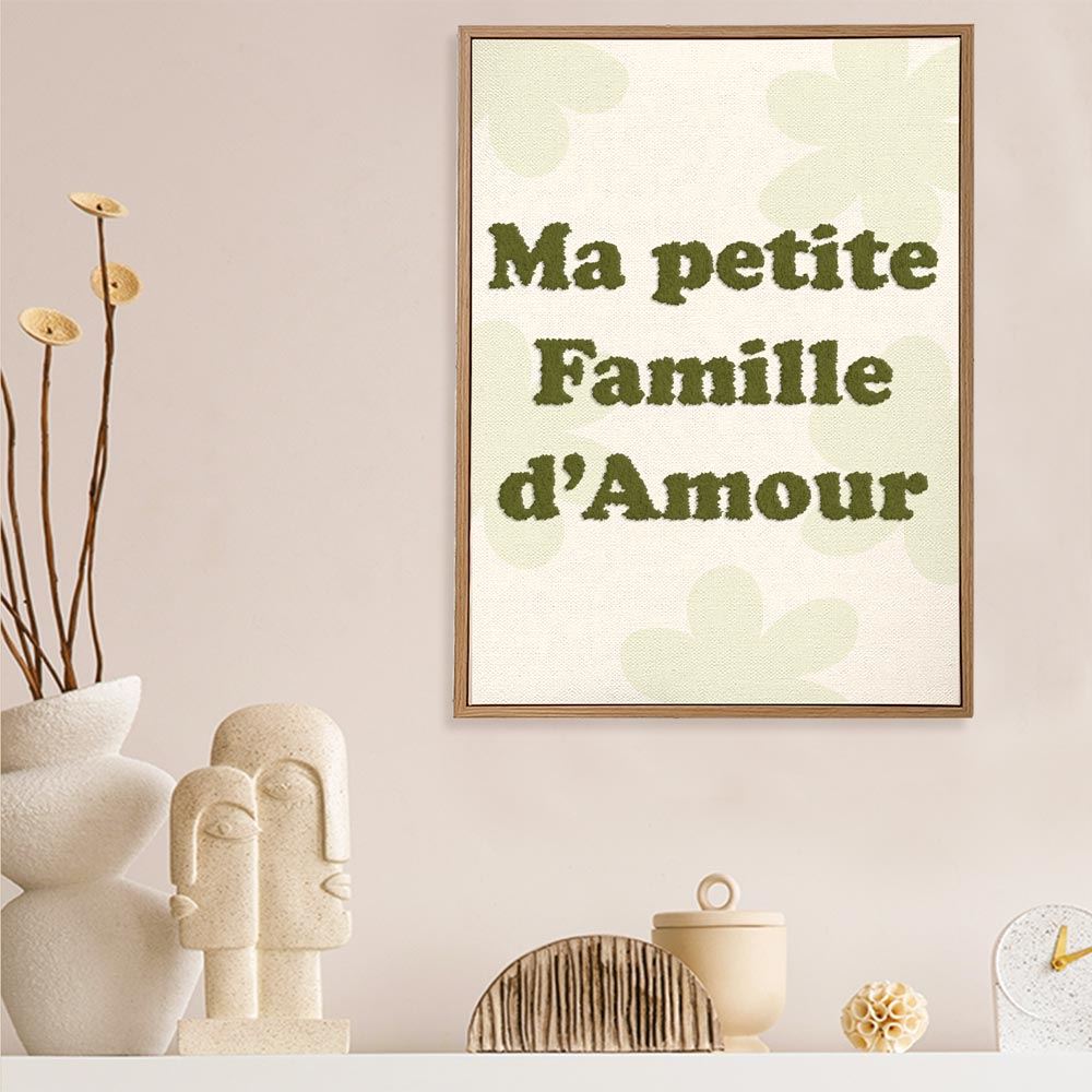 Toile tuftee ma petite famille d amour