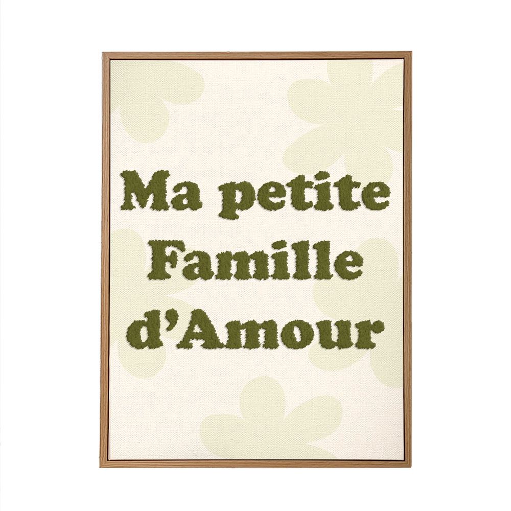 Toile tuftee ma petite famille d amour
