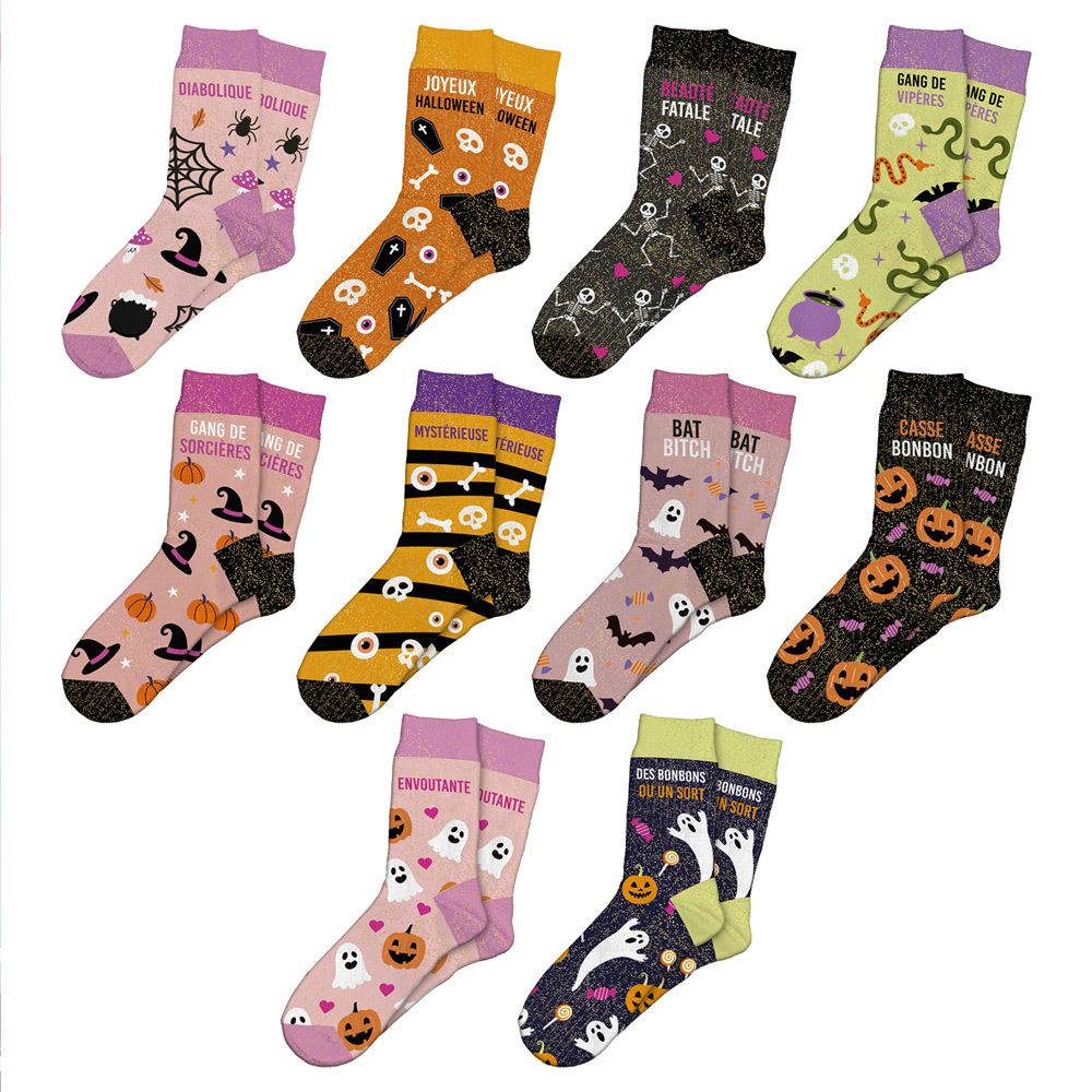 Chaussettes paillettes halloween 10mods/ 60pcs
