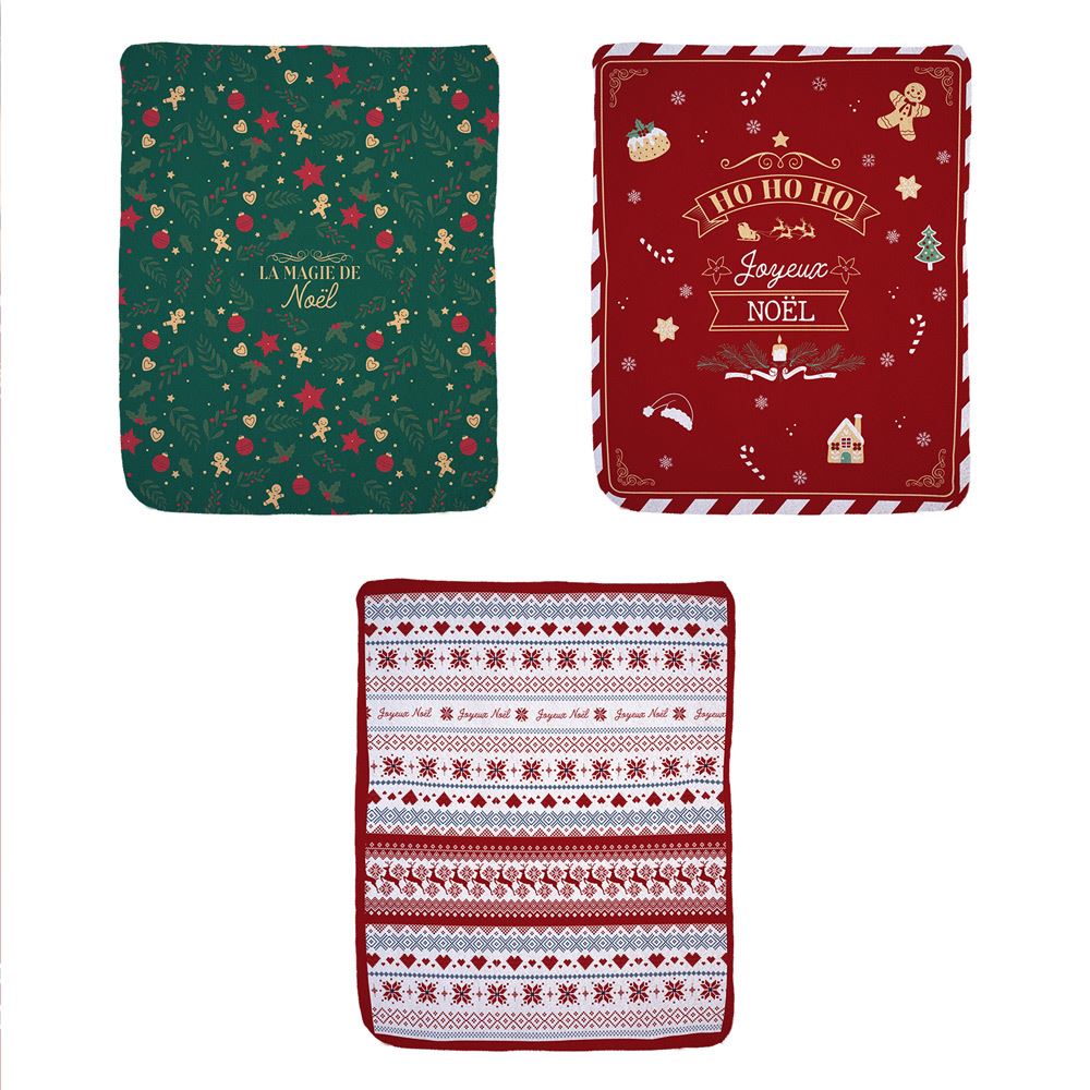 Plaids de noel 3mods /6pcs