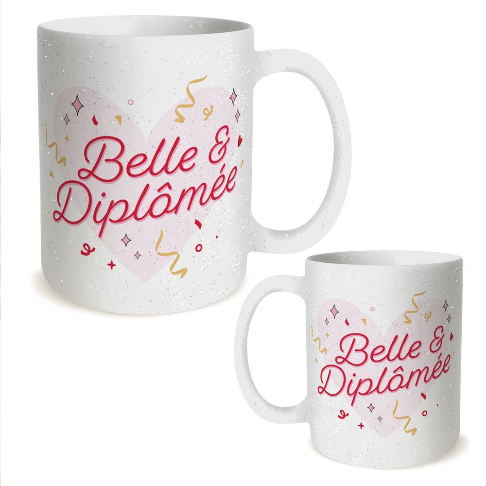 Mug a paillettes belle & diplomee