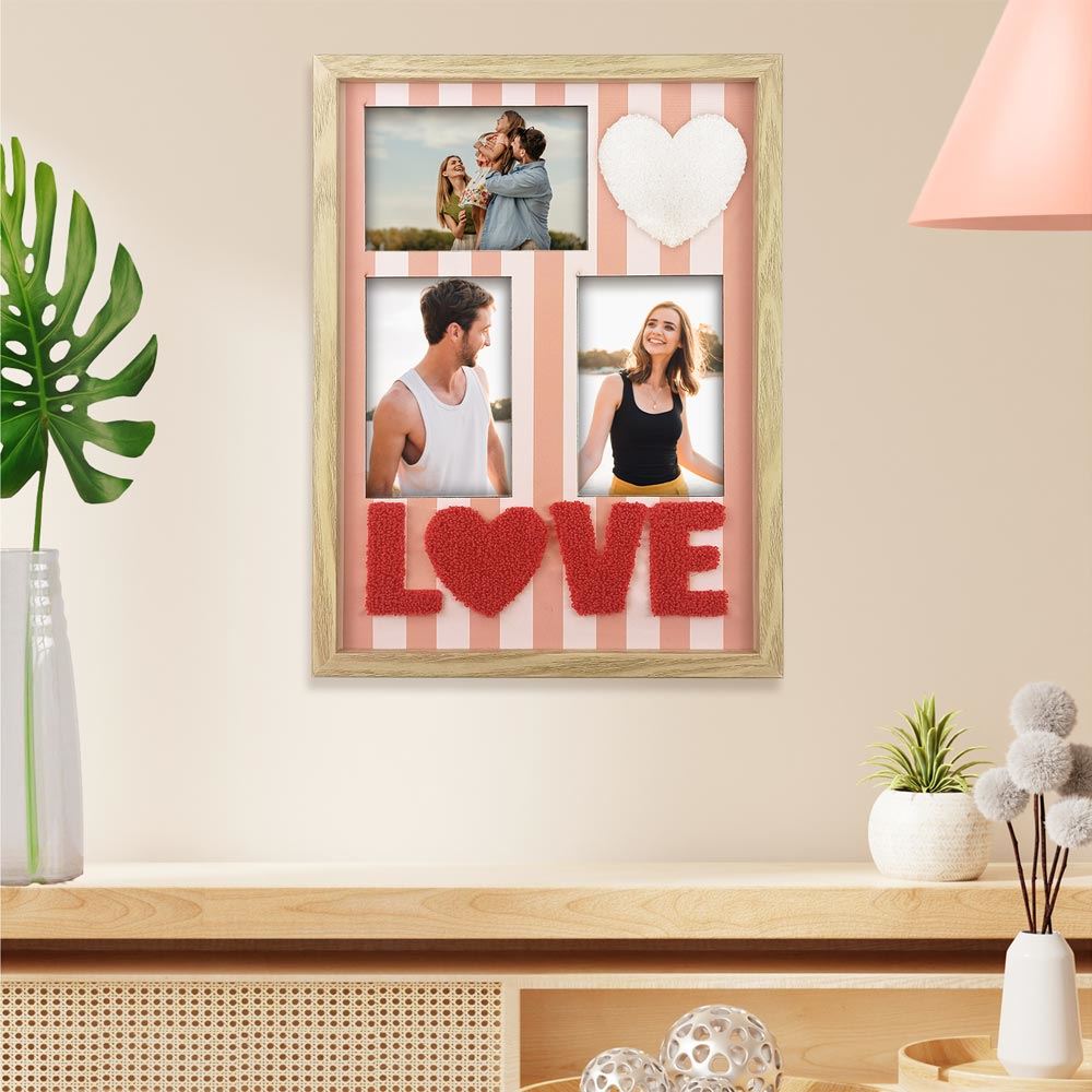 Toile tuftee cadre photos love 30x40 