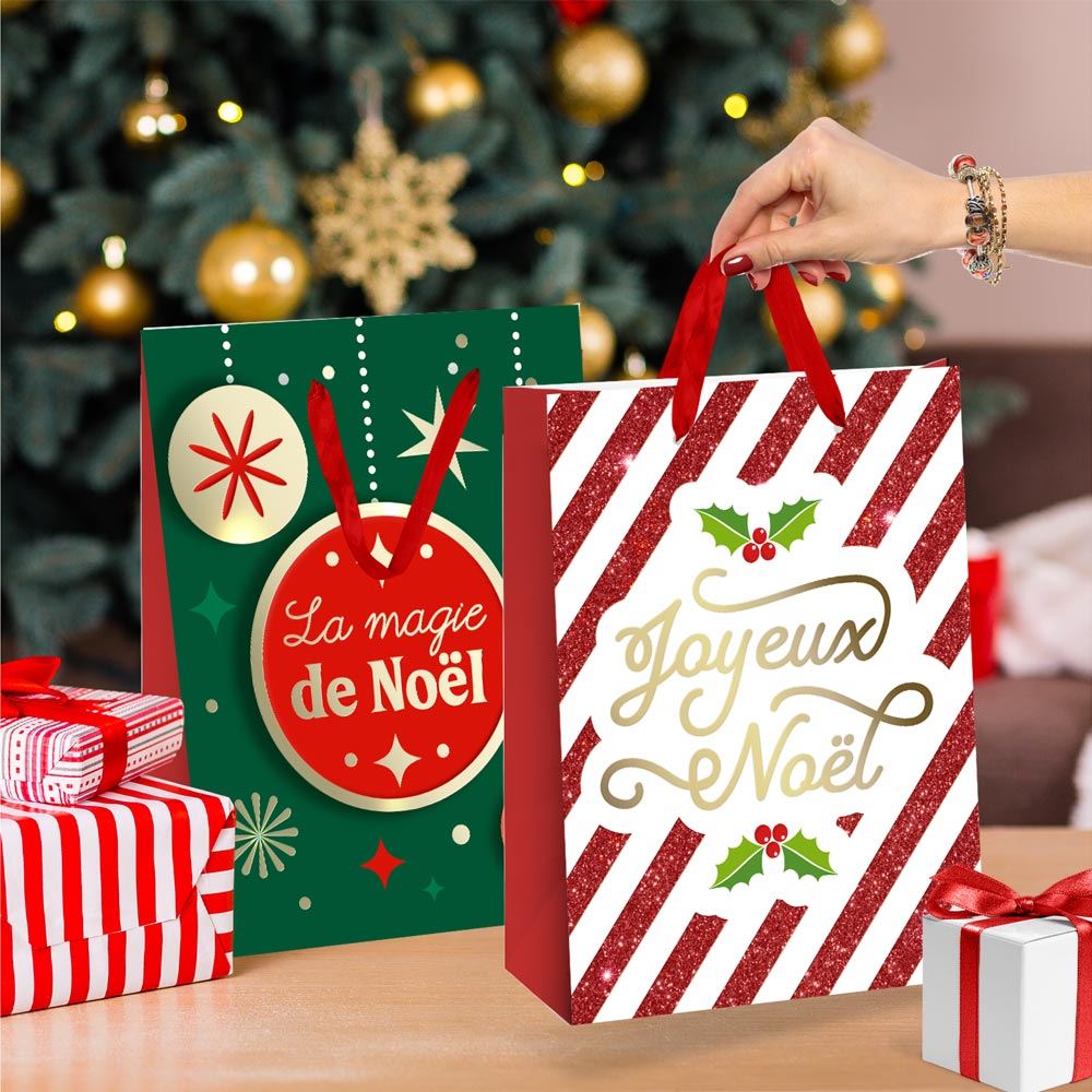 Pochette cadeau joyeux noel et magie mm 2mods/48pcs