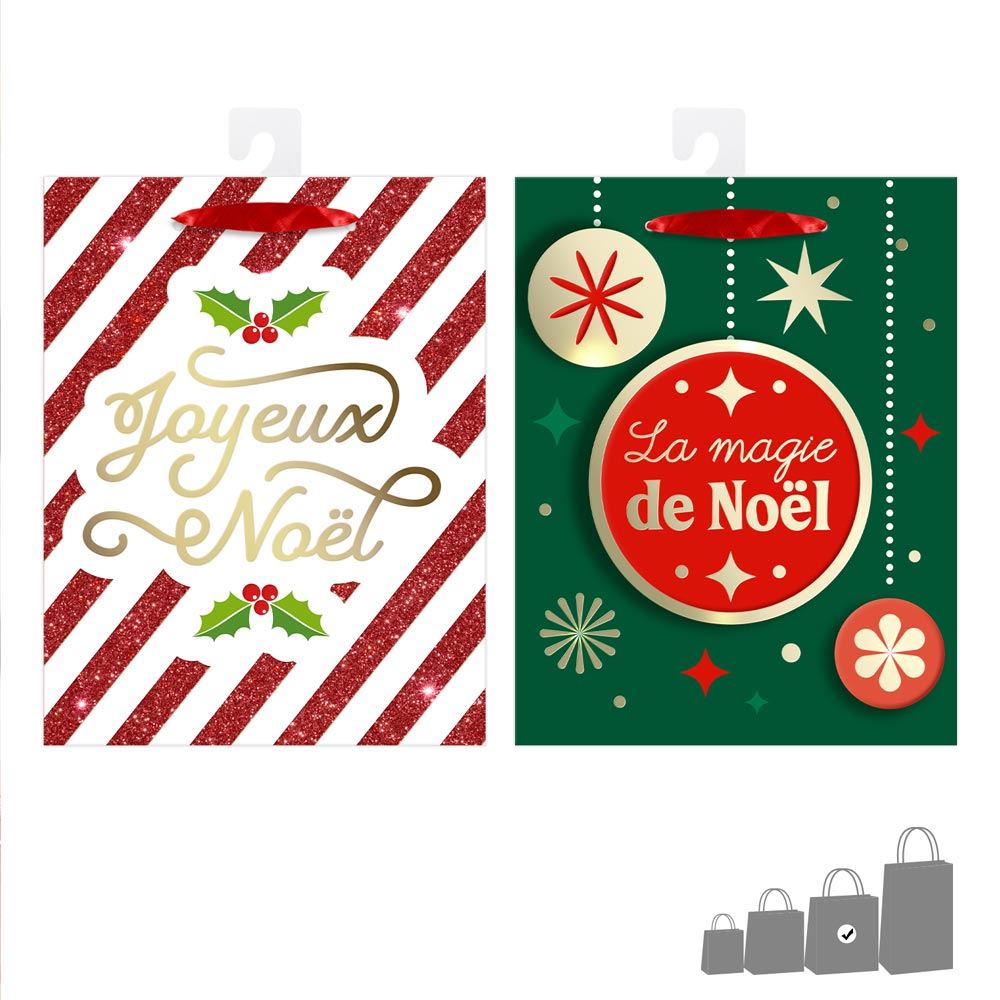 Pochette cadeau joyeux noel et magie gm 2mods/48pcs