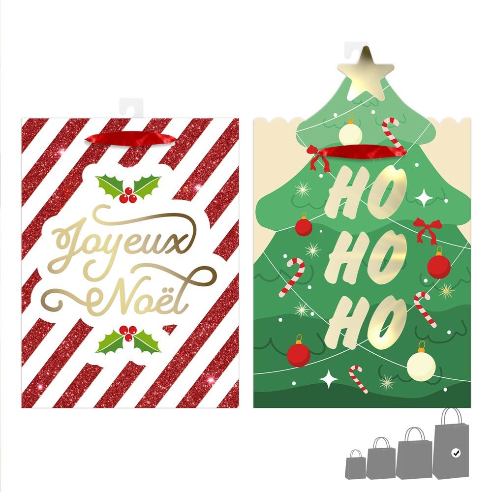 Pochette cadeau joyeux noel et magie jumbo 2mods/24pcs