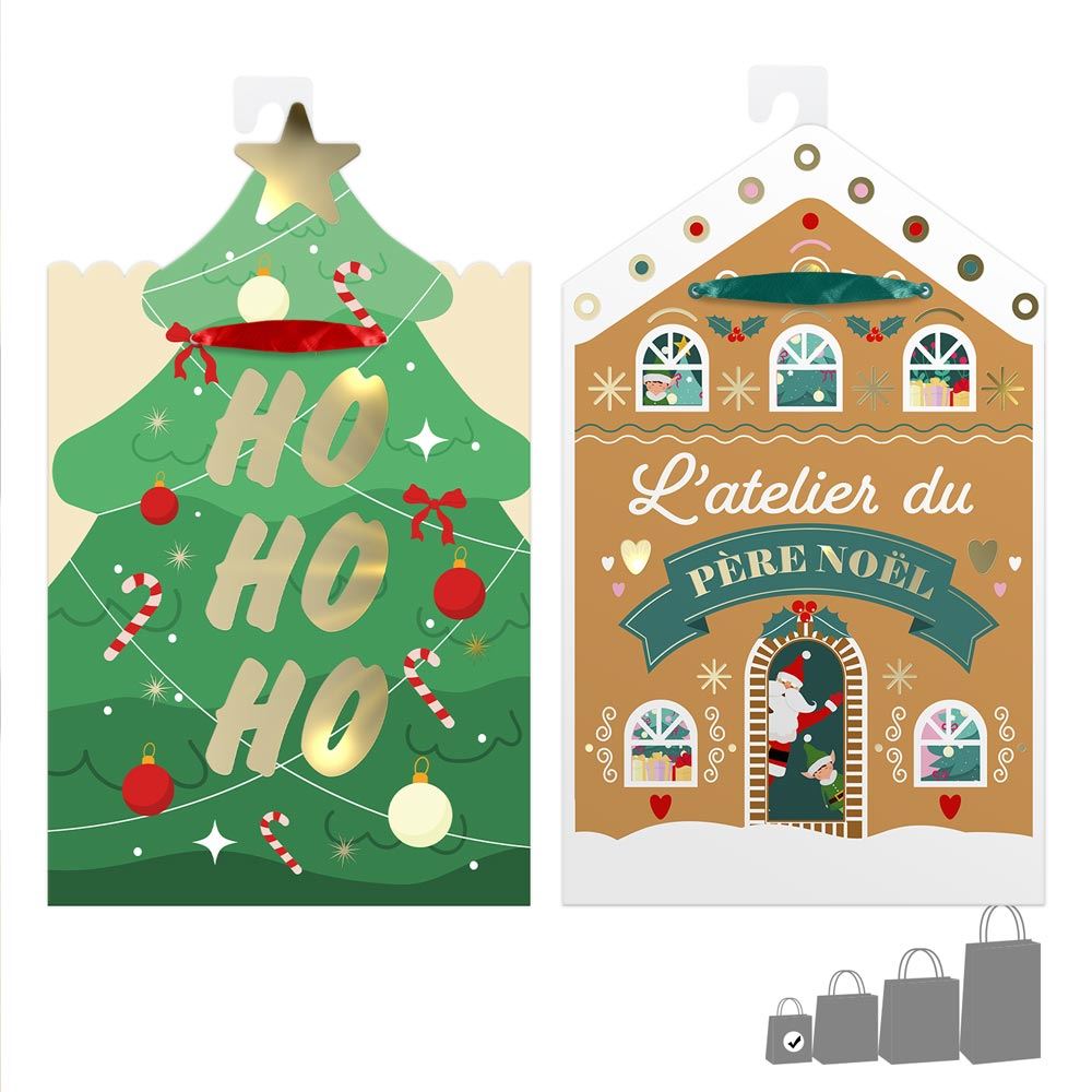 Pochette cadeau joyeux noel et magie pm 2mods/48pcs