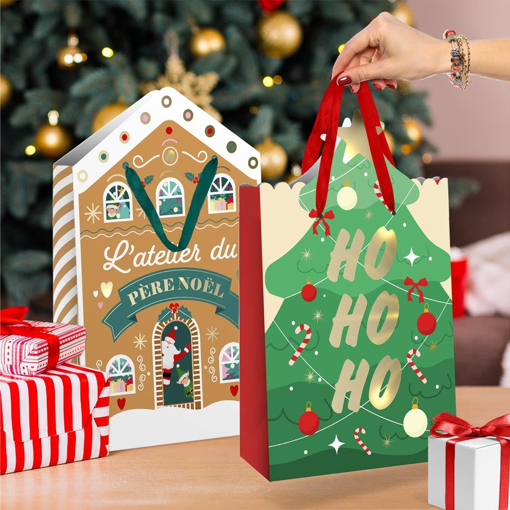 Pochette cadeau noel forme mm 2mods/48pcs