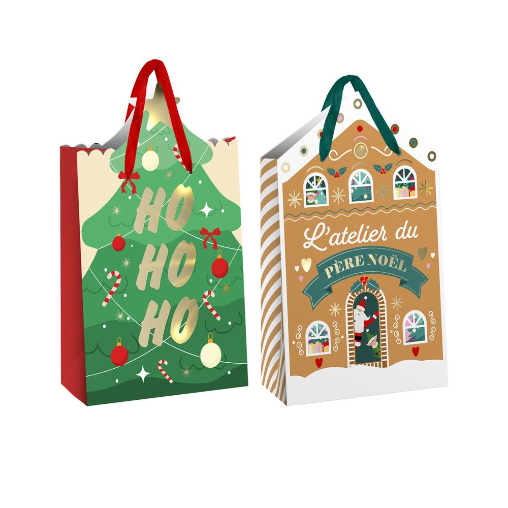 Pochette cadeau noel forme gm 2mods/48pcs