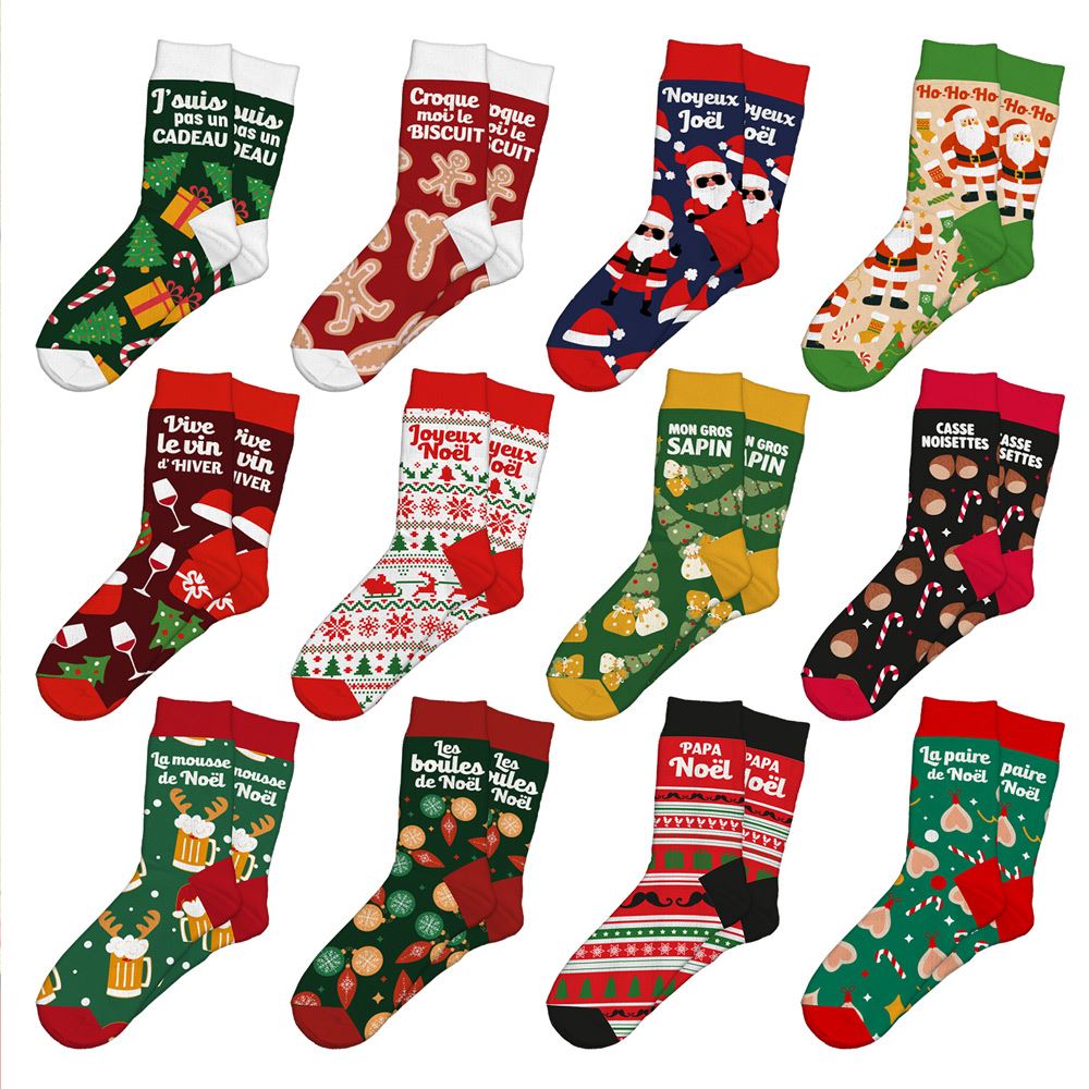 Chaussettes moches de noel homme 12mods/72pcs